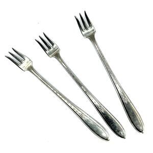 Vintage Federal Solid Nickel Silver Lot Set of 3 Olive pickle Forks cocktail